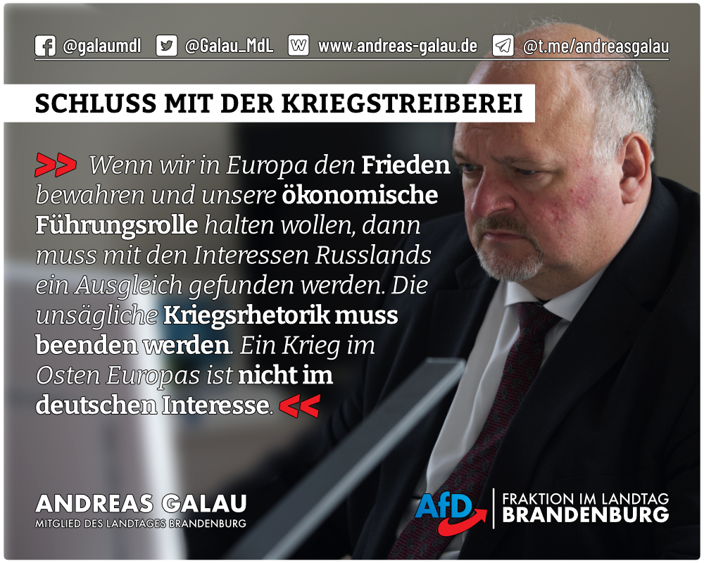 Schluss mit der Kriegstreiberei!