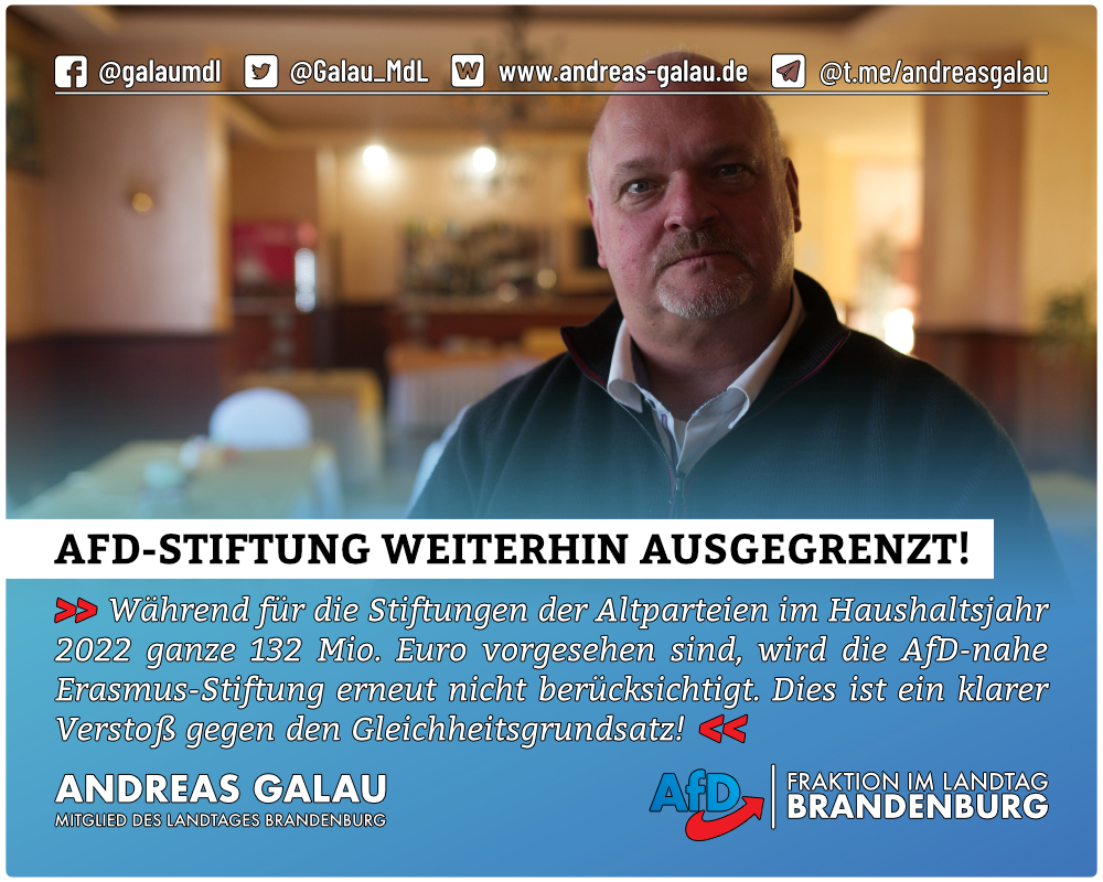 AfD-Stiftung weiterhin ausgegrenzt!
